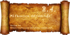 Mifkovics Afrodité névjegykártya